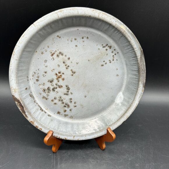 Enamel Pie Plate Vintage Graniteware 10 inch (B) - Picture 1 of 2